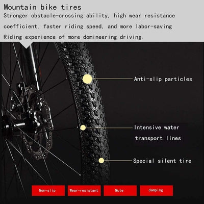 MU Fahrrad, 24 Zoll 21/24/27/30 Geschwindigkeit Mountain Bikes, Hard Tail-Gebirgsfahrrad, Leicht Fahrrad Mit Verstellbarem Sitz, Doppelscheibenbremse,Schwarz Grün,27 Geschwindigkeit