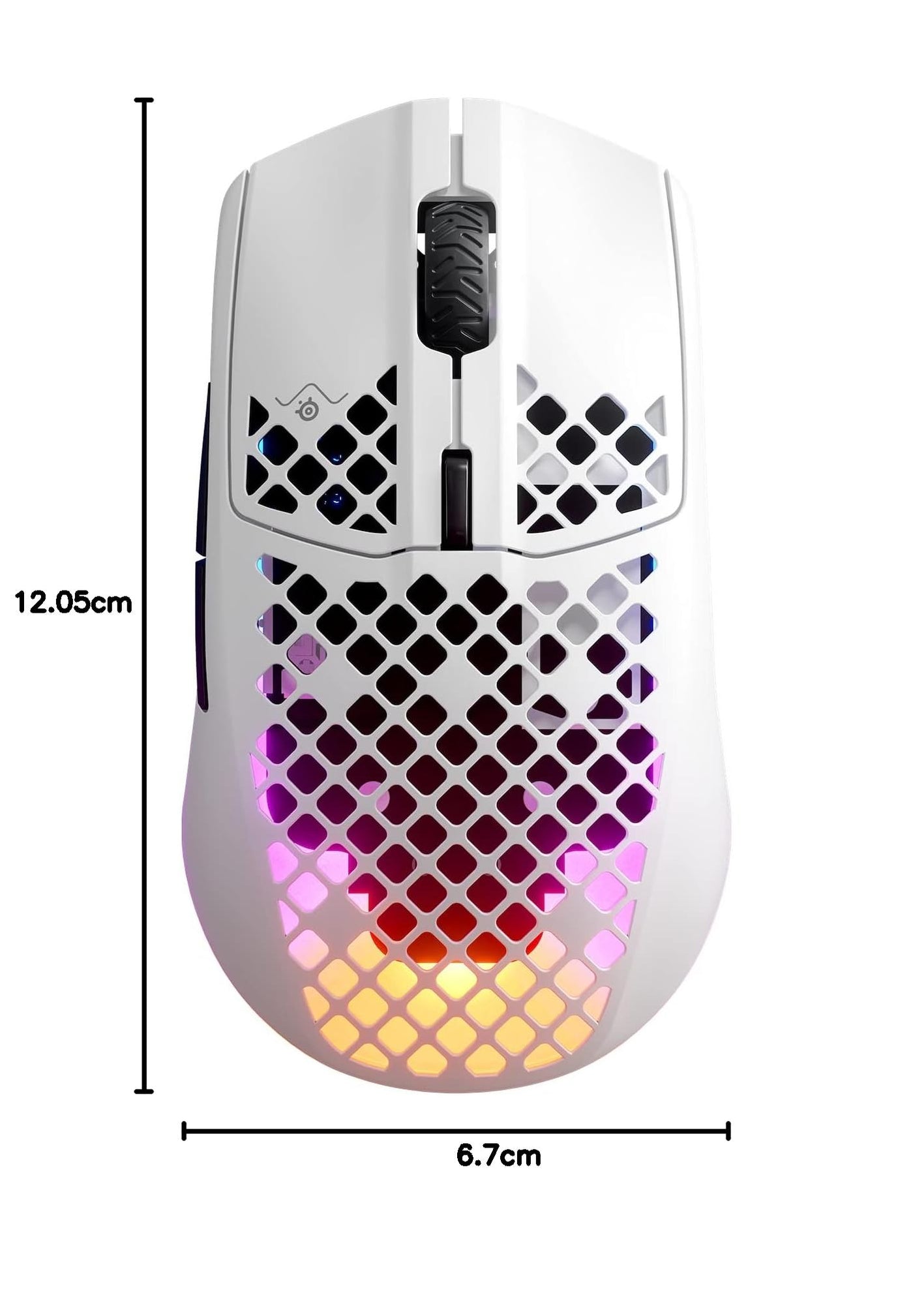 SteelSeries Aerox 3 Wireless - RGB Gaming-Mouse mit Öffnungen in der Oberfläche - Federleichtes, wasserabweisendes Design - Optischer TrueMove Air-Sensor mit 18.000 DPI - Snow