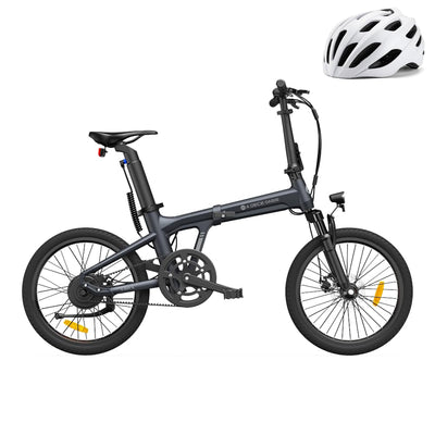 ADO E-Bike Air 20S E-Fahrrad Faltbar, klapprad Riemenantrieb,Citybike, 1 Gang, Hintermotor, Helm, ebike Damen/Herren,StVZO mit Handyhalter.Gray