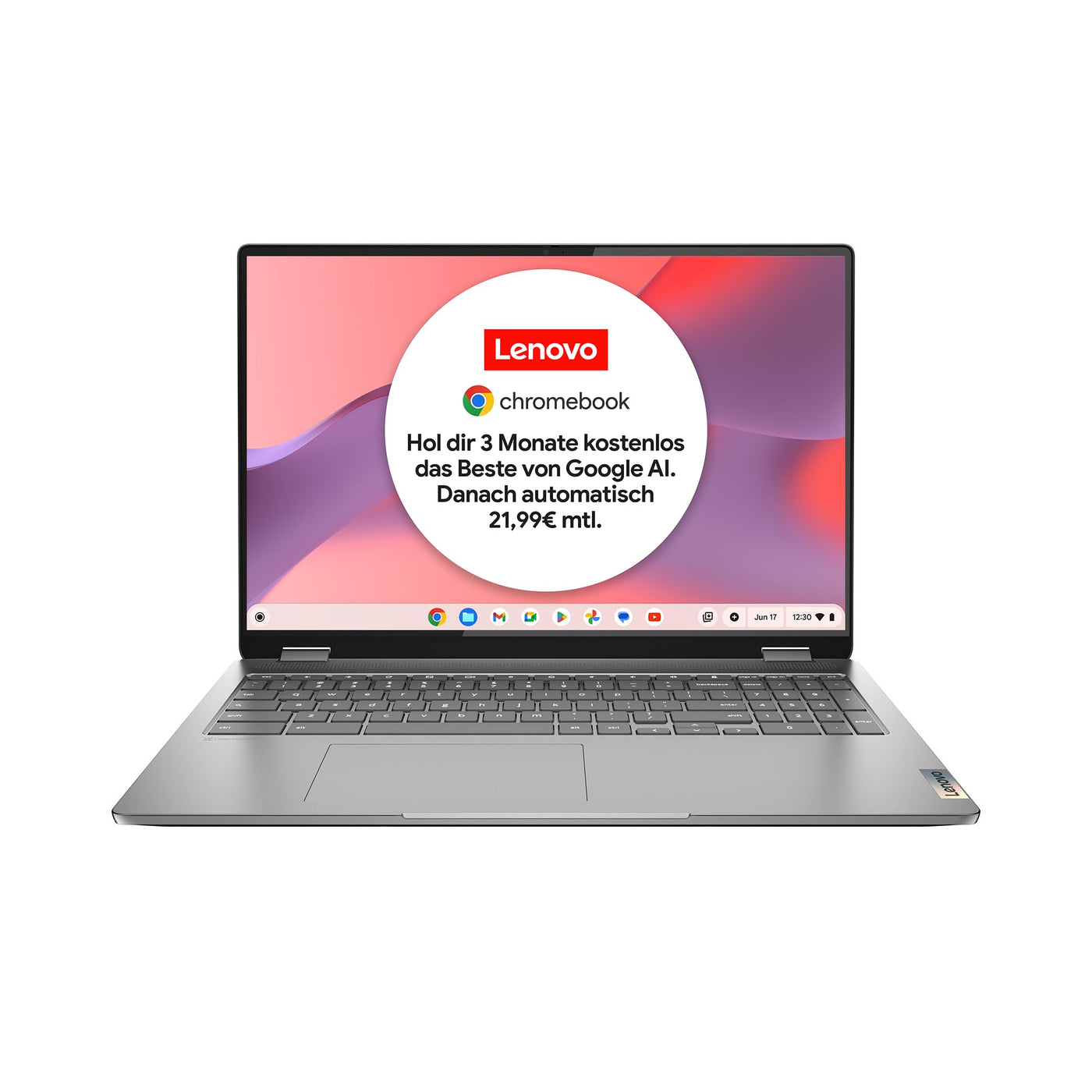 Lenovo Chromebook IdeaPad Flex 3 Convertible Laptop | 15.6" Full HD Display | Intel Celeron N4500 | 8GB RAM | 128GB eMMC | Intel UHD Grafik | ChromeOS | QWERTZ | grau | 3 Monate Premium Care