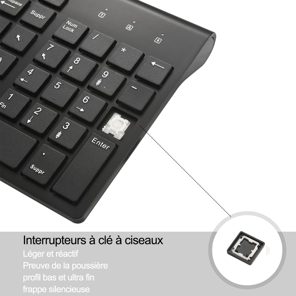 Kombination aus kabelloser Tastatur und Maus, USB C, Tastatur und Maus, volle Größe, Typ C, kompatibel mit Win 7/8/10, MacBook Pro/Air, Laptop, PC