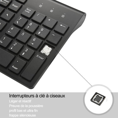 Kombination aus kabelloser Tastatur und Maus, USB C, Tastatur und Maus, volle Größe, Typ C, kompatibel mit Win 7/8/10, MacBook Pro/Air, Laptop, PC