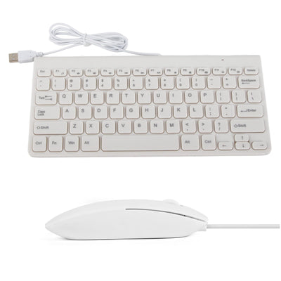 Annadue Kabelgebundenes Tastatur- und Mausset Tragbare Ultradünne USB-Plug-and-Play-Tastatur Optische Maus Mäuse-Kombination mit 1, Langlebigem Kabel für PC-Laptop (Weiss)