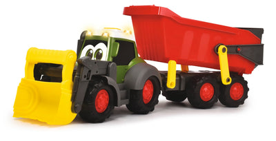 Dickie Toys ABC Traktor - Fahrzeug für Babys und Kleinkinder ab 1 Jahr, mit beweglichen Teilen, Licht und Sound, Abnehmbarer Anhänger, bewegliche Schaufel, Spielzeug zur Förderung der Motorik