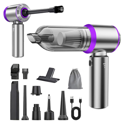 CLZFXS 3-in-1 Handstaubsauger Akku Kabellos - 18000Pa Staubgebläse Druckluft und Auto Staubsauger - Mini Autostaubsauger für Haus Küche Tierhaare (Lila)