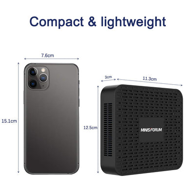 MINIS FORUM GK41 Mini-PC 8 GB DDR4 128 GB SSD mit Celeron J4125 Quad Core-Prozessor (bis 2,7 GHz) Mini-Computer 4XPorts USB3.0 2XGigabit Ethernet 4K HDMI/DP WiFi Double BT4.2