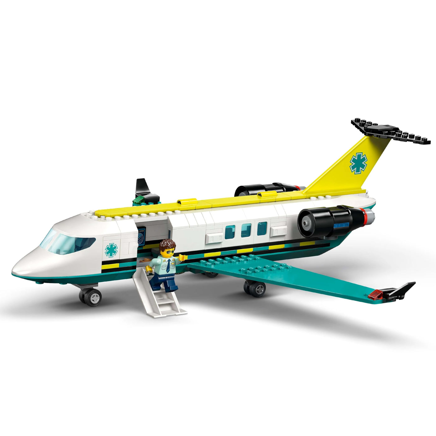 LEGO City Notfallrettungsflugzeug – Set mit Flieger, Schneemobil und 4 Mini-Figuren: Rettungssanitäter, Pilot, Arzt und Skifahrer – tolles Geschenk für Kinder ab 6 Jahren – 60465