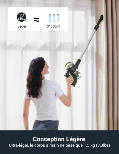 EUREKA NEC370 Akku Staubsauger,3-in-1 Design Staubsauger kabellos,2 wiederaufladbare herausnehmbare Batterien,Überlegene Saugkraft & Filtersystem,40*2 Min Laufzeit,Für Böden/Teppiche/Tierhaare