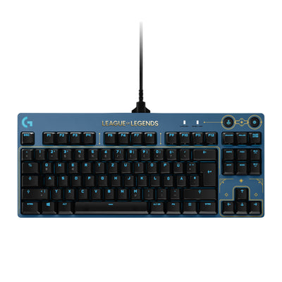 Logitech G PRO Mechanische Gaming-Tastatur - Portabel und ohne Nummernblock, Abnehmbares USB-Kabel, LIGHTSYNC RGB beleuchtete Tasten, Offizielle League of Legends Edition