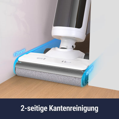 OSOTEK H200 Lite Wischsauger, 180° Flacher Saugwischer,3 in 1 kabelloser Nass Trockensauger mit Selbstreinigung,2 Seite Kantenreinigung, LED-Anzeige, Reinigung unter tiefen Möbeln