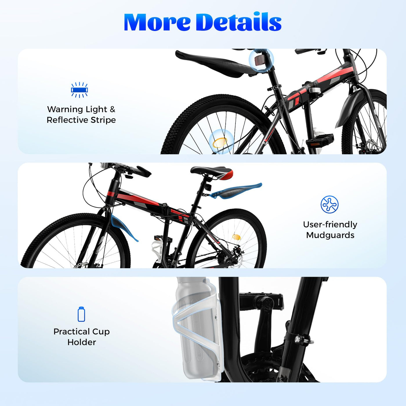 Owneed 26 Zoll Mountainbike, 21 Gänge Mountainbike, MTB, Hochfester Stahlrahmen Fahrrad, Erwachsene Falten für Erwachsene Männer Frauen, Erwachsene Damen Damen Fahrrad Herrenfahrrad