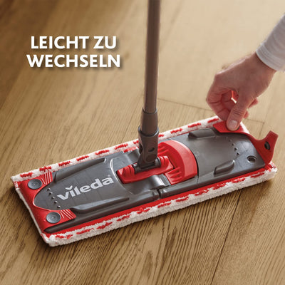 Vileda Ultramax 2in1 Bodenwischer Komplett Set, Wischmopp mit Stiel, Mikrofaserbezug und Eimer mit Powerpresse, für alle Hartböden, Eco-Verpackung