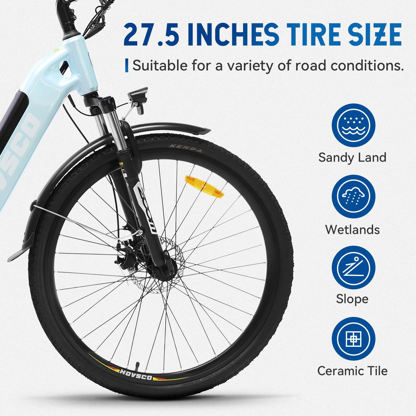 HOVSCO E-Bike, 27.5" 28" E-Mountain Bike, City Bike, 250W Bafang Motor, 36V 12.5Ah Abnehmbarer Akku, 7-Gang, Shimano Schaltung, Doppelscheibenbremse, Elektrofahrrad für Damen Herren