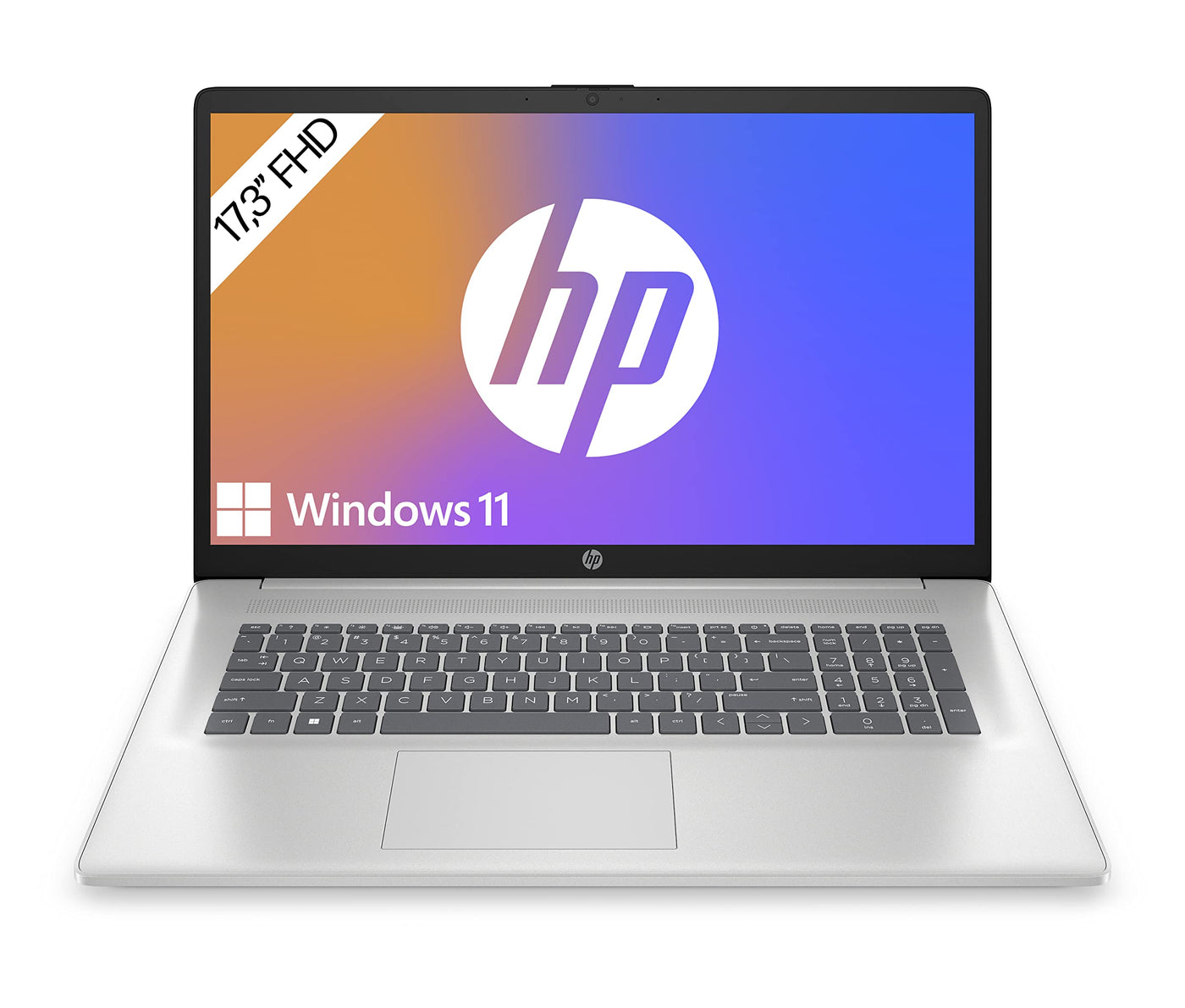 HP Laptop / 17,3" FHD Display / Intel Core i5-1334U / 16 GB DDR4 RAM / 256 GB SSD / Intel Iris Xᵉ-Grafikkarte / Windows 11 / QWERTZ / Silber