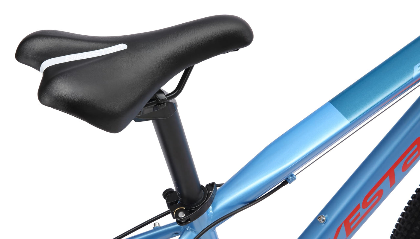 BIKESTAR Kinder Fahrrad Mountainbike 21 Gang Shimano, Scheibenbremse ab 8 Jahre | 24 Zoll Kinderrad MTB | Blau