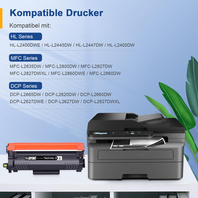 Palmtree TN2510 TN2510XL TN-2510 XL Kompatibel für Brother HL-L2400DWE Toner MFC-L2800DW MFC-L2835DW MFC-L2860DW HL-L2400DW MFC-L2827DW DCP-L2620DW HL-L2445DW DCP-L2660DW DCP-L2665DW DCP-L2627DW