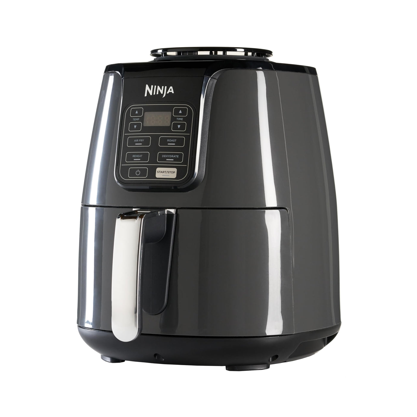 Ninja Air Fryer Heißluftfritteuse, 3,8L Airfyer, Antihaftbeschichtung, spülmaschinenfester Korb, 2-4 Portionen, digital, 4-in-1, Grau & Schwarz, AF100EU