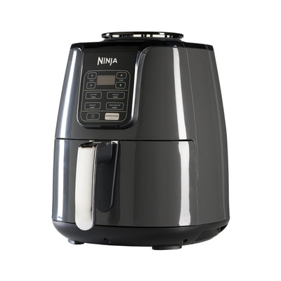 Ninja Air Fryer Heißluftfritteuse, 3,8L Airfyer, Antihaftbeschichtung, spülmaschinenfester Korb, 2-4 Portionen, digital, 4-in-1, Grau & Schwarz, AF100EU