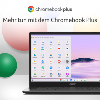 Acer Chromebook Plus 515 (CB515-2H-30CZ) Laptop, 15,6" FHD Display, Intel Core i3-1215U, 8 GB RAM, 128 GB SSD, Intel UHD Graphics, Google ChromeOS, AI-Features, grau