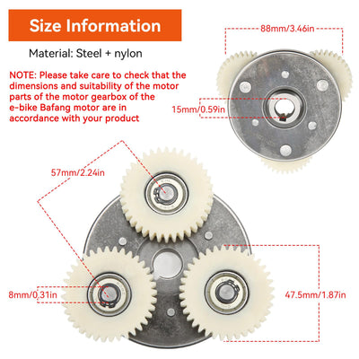 Jwthee Planetary Getriebe, Elektromotor Zahnradkupplung E Fahrrad Ersatzteile 36T Planetary Nylon Zahnrad für Elektrofahrrad 500W 750W