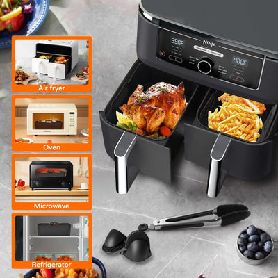 Ninja Heißluftfritteuse Zubehör - Airfryer Zubehör für Ninja Foodi Max Dual Zone AF400EU AF300EU 7.6L-9.5L Und anderen Dual Zone Air Fryer, BPA-frei, Ninja Airfryer Zubehör, Air Fryer Accessories