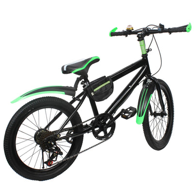 Sengfwin Mountainbike 20 Zoll 6 Gang Fahrrad Kinder Jungen Mädchen Mountainbike mit Doppelscheibenbremsen für das Fahren auf der Straße in den Bergen (grün)