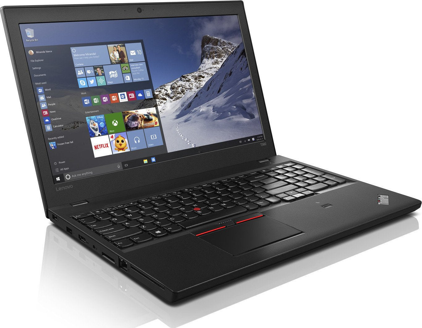 Lenovo ThinkPad T560 15,6 Zoll 1920×1080 Full HD Intel Core i5 256GB SSD Festplatte 8GB Speicher Windows 11 Pro Webcam Business Notebook Laptop (Generalüberholt)