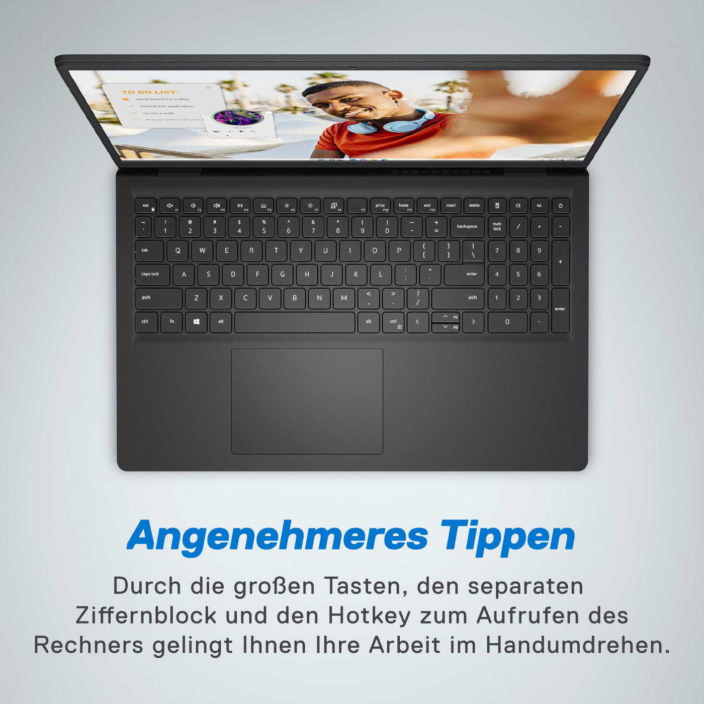 Dell Inspiron 15 3535 Laptop 15.6 Inch FHD 120Hz, AMD Ryzen 5 7520U, 8GB RAM LPDDR5, 512GB SSD, AMD Radeon Graphics, Intel Wi-Fi 6, Windows 11 Home, German QWERTY Black