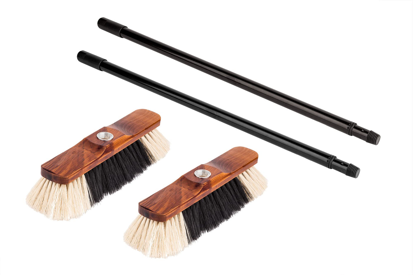 BigDean 2X Zimmerbesen mit Stiel - Besen Holzbesen Teleskopstiel Stubenbesen Haushaltsbesen Kehrbesen - Made in Germany - Extra weiche Kunstborsten