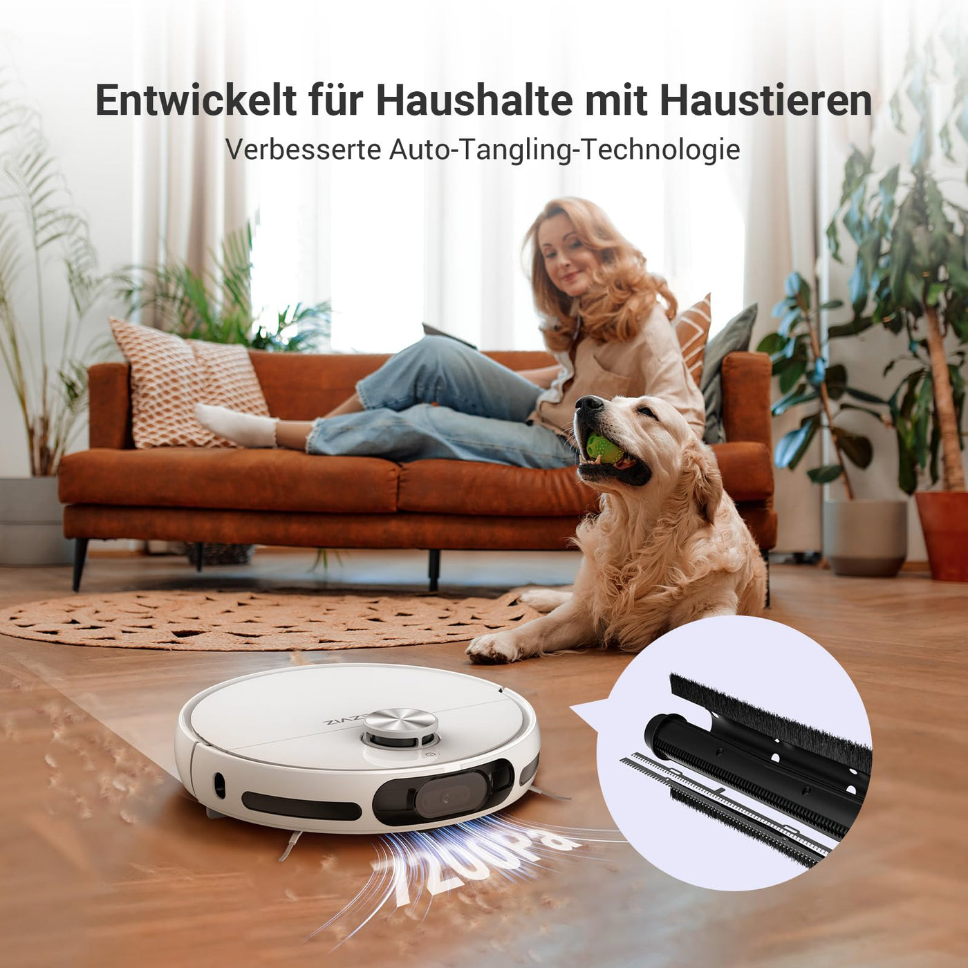 EZVIZ Saugroboter mit Staubentleerung und Wasserwechsel, 7200 Pa, LDS LiDAR und 3D-Laser Navigation Hinderniserkennung, Teppicherkennung, automatische Moppinstallation und -entfernung, RS20 Pro