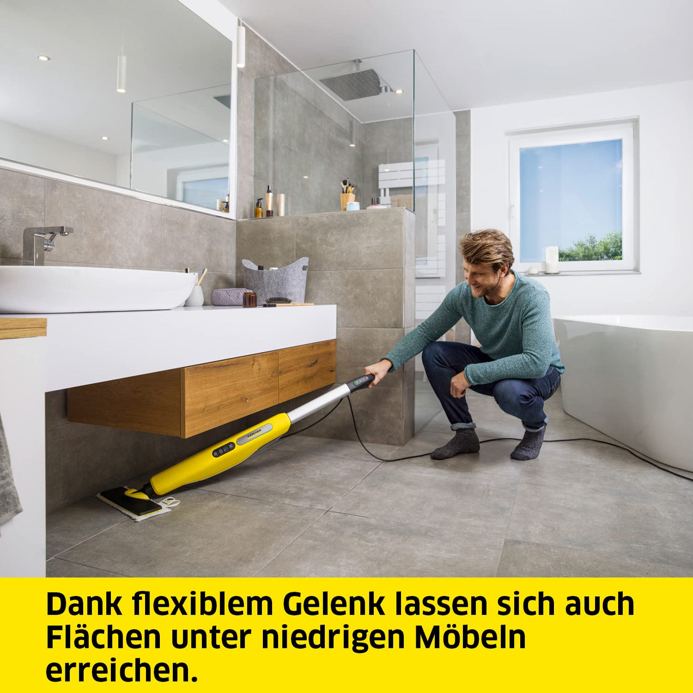 Kärcher Dampfreiniger SC 3 Upright EasyFix, Aufheizzeit: 0,5 min., Flächenleistung: ca. 60 m², Tank: 0,5 l, Heizleistung: 1.600 W, mit Bodendüse, Bodentuch, Teppichgleiter, Entkalkungskartusche