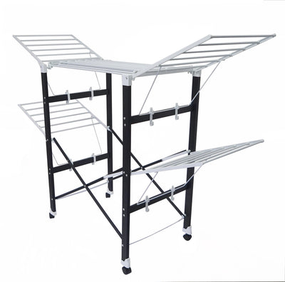 Loving Home® Faltbarer Wäscheständer, Standtrockner, Wäschetrockner Turm 175 x 83 x 112 cm mit Rollen, belastbar bis 35 kg, Trockenlänge 21 m