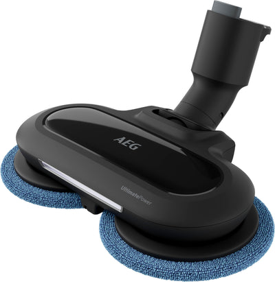 AEG HYGIENIC 8000 AP81B25WET Staubsauger mit Wischfunktion / Automatik / 5-Stufen Filtration / digitale Anzeige / Multi-Bodendüse & Mop-Düse / 3 Stufen / Akku wechselbar / Zubehör / 400ml / blau