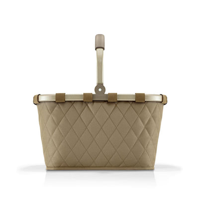 reisenthel carrybag frame rhombus olive – Stabiler Einkaufskorb mit viel Stauraum und praktischer Innentasche – Elegantes und wasserabweisendes Design