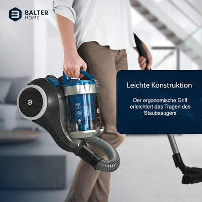 Balter Vento A3 Staubsauger beutellos, 850W hohe Saugleistung, große 2L Staubbehälter, Multizyklon, HEPA-Filter