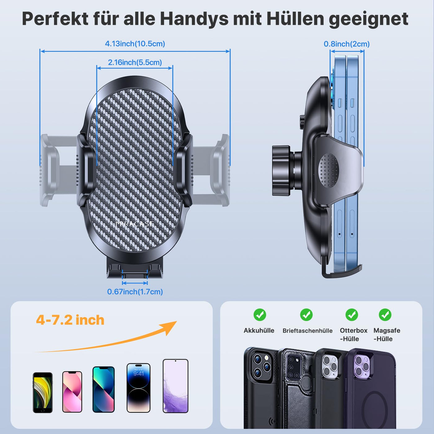 Miracase Handyhalterung Auto [Stabilere Doppelhaken] Handyhalter für Autos Lüftung Universale, 360 Grad Vent KFZ Halterung für iPhone Galaxy Smartphone