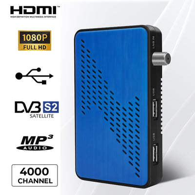 WEDETIAN Mini Sat Receiver DVB-S2 Digital Satelliten Receiver Full HD 1080p (Sat DVB-S/S2, HDTV, HDMI, USB Mediaplayer, vorinstallierte Programmliste, Sleeptimer, Nahbedienung am Gerät, Fernbedienung)