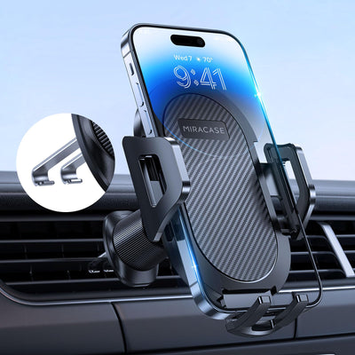 Miracase Handyhalterung Auto【2025 Neuester Doppelhaken】 Universal Handyhalter Auto Lüftung,360 Grad Drehung KFZ Handyhalterung für iPhone 17/16/15/14/13 Pro Max Plus/Samsung und 4-7 Zoll Smartphone