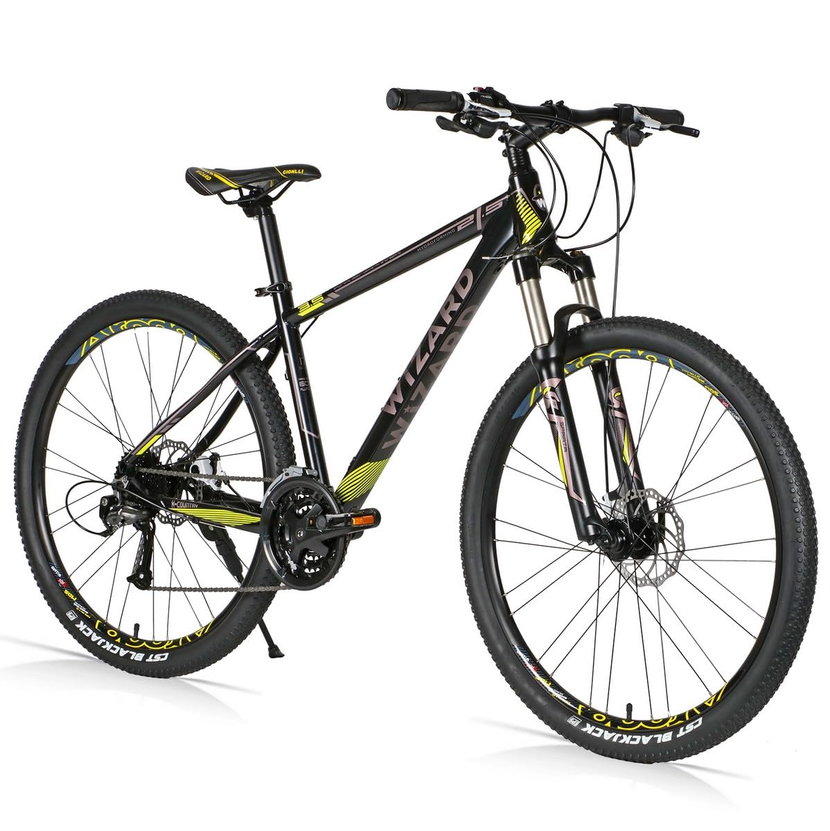 Wizard X-Country 3.5 Fahrrad Erwachsener Männlich Mountainbike Deore 27 Gang MTB CC Cross |27.5 Zoll Gelb (Rahmengröße: 54cm/21Zoll)