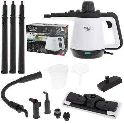 ADLER EUROPE Dampfreiniger für alles, Ideal zum Reinigen von Boden- und Wandfliesen, Windows, Textilmöbel, Kunststoffmöbel, Matratzen, Reduziert Hausstaubmilben, Steam Cleaner, Dampfreiniger Boden