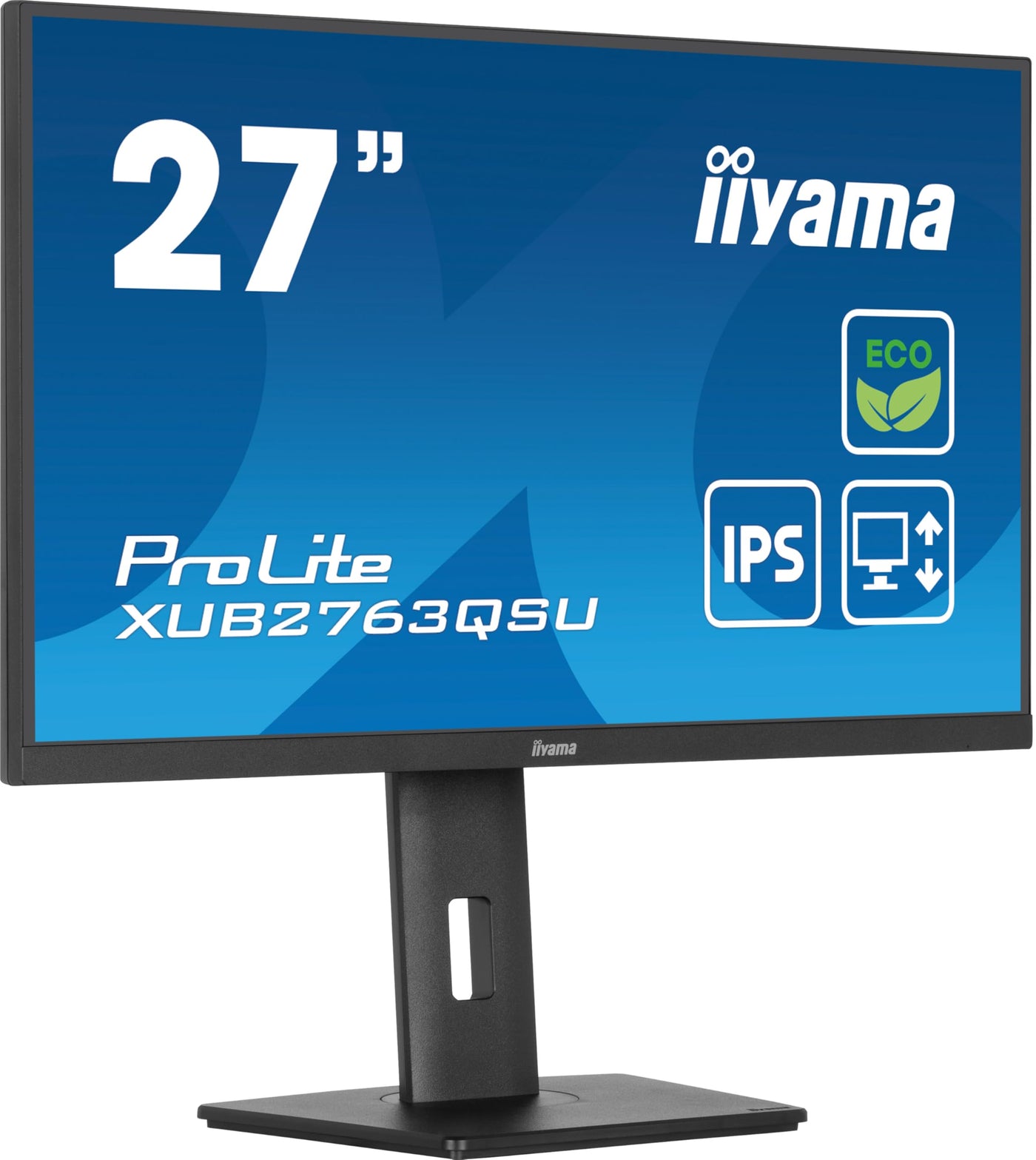iiyama Prolite XUB2763QSU-B1 68,6cm 27" IPS LED-Monitor WQHD 100Hz HDMI DP USB3.2 Slim-Line Höhenverstellung Pivot Adaptive Sync Energieklasse B schwarz