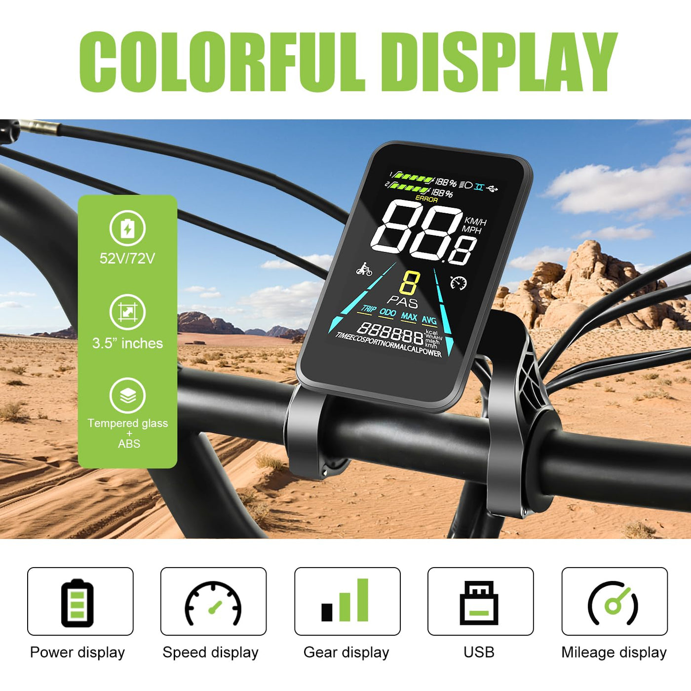 ESOULBIKE Elektrofahrrad-Umrüstkit für Schrauben-Nabenmotor hinten 52V 2000W - E-Bike-Umrüstkit kompatibel mit 26, 27,5 und 28 Zoll Rädern (Zoll, 28.0)