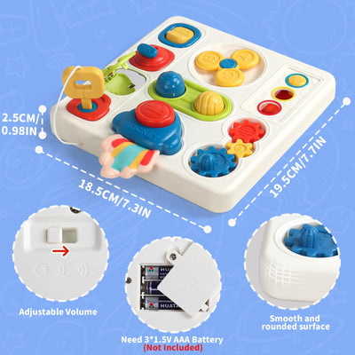Montessori Spielzeug ab 1 Jahr Busy Board ab 1 Jahr mit Licht & Ton Kinderspielzeug ab 1 2 Jahr 8 IN 1 Sensorik Spielzeug 18 Monate Motorikspielzeug Baby Activity Board Geschenk für Jungen Mädchen