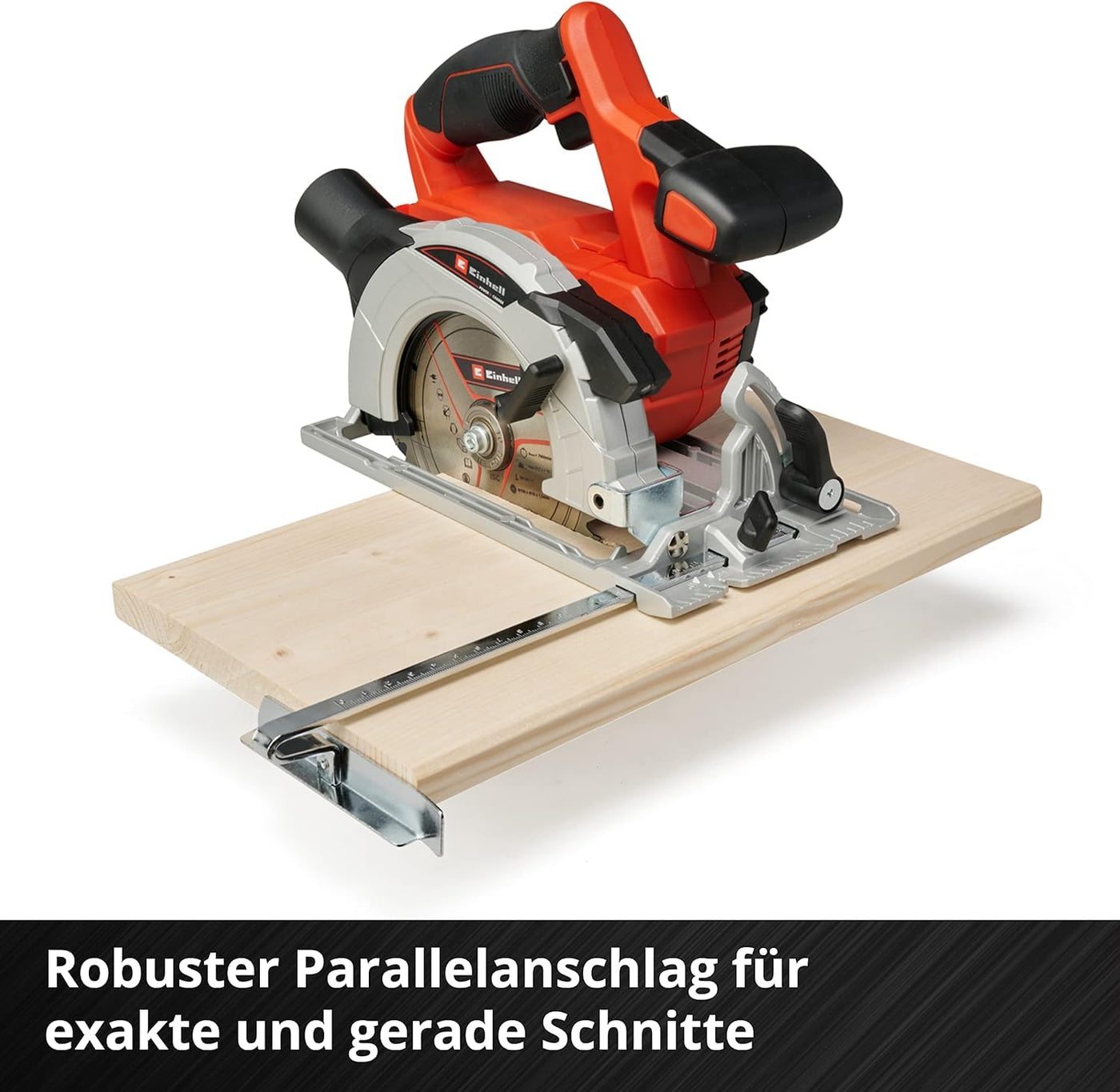 Einhell Akku-Handkreissäge TE-CS 18/150 Li-Solo Power X-Change (18 V, Li-Ion, Ø150 x Ø10 mm Sägeblatt, Schnitttiefe + Neigungswinkel werkzeuglos einstellbar, LEDs, ohne Akku und Ladegerät)
