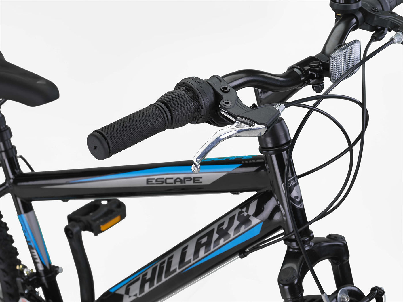 Chillaxx Bike Escape Premium Mountainbike in 24 und 26 Zoll Fahrrad für Mädchen Jungen Herren und Damen - 21 Gang Schaltung (26 Zoll, Schwarz-Blau V-Bremse)