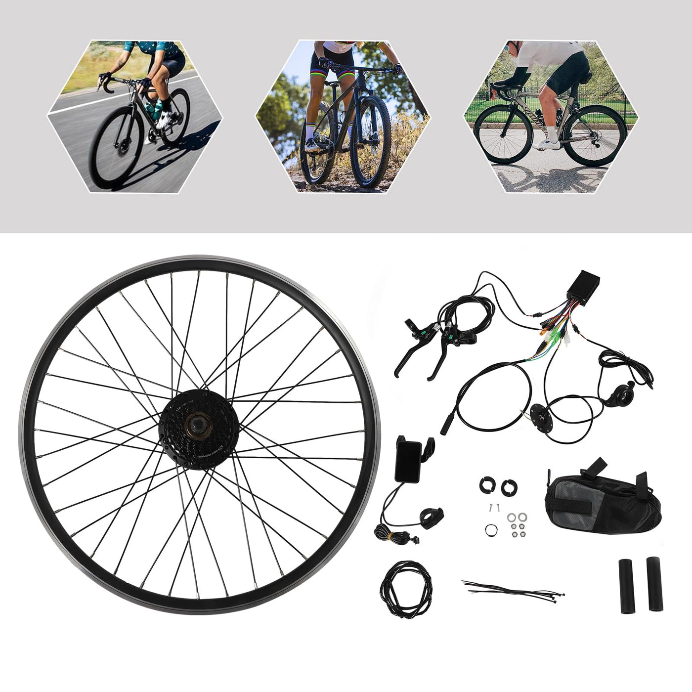 Chynalys 28''/29''/700C E-Bike Umbausatz, 250W Brushless Gearless E-Bike Umbausatz - Hinterrad, 36V E-Bike Conversion Kit ElektroFahrrad Kit Hinterrad Elektrofahrrad Motor Umbausatz Hub Motor