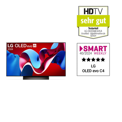 LG OLED48C47LA TV 48" (121 cm) OLED evo Fernseher (α9 Gen7 4K AI-Prozessor, webOS 24, Dolby Vision, bis zu 120Hz) [Modelljahr 2024]
