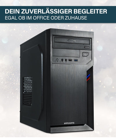 HYPER BYTE® Office PC – Computer mit Іntеl Quad Core i7 mit 3,9 GHz | 16 GB RAM | 512 GB SSD Festplatte | Win 11 Pro | WLAN | DVD+RW | USB 3.0 | High End Office Tower-Pc