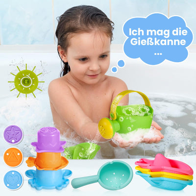 Badespielzeug Baby ab 1 2 3 4 Jahre, Badewannenspielzeug Wasserspielzeug Kinder Schwimmbad Pool Planschbecken Spielzeug ( Schimmelfreies 10 Stück )
