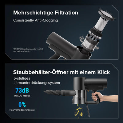 roborock F25 ACE Combo 5-in-1 kabelloser Staubsauger, 20.000 Pa Absaugleistung, für nasse und trockene Verschmutzungen, mit Selbstreinigung und -trocknung.